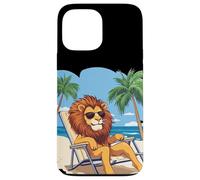 León viviendo su mejor vida en unas vacaciones tropicales Carcasa para iPhone 13 Pro Max