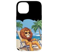 León viviendo su mejor vida en unas vacaciones tropicales Carcasa para iPhone 14