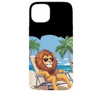 León viviendo su mejor vida en unas vacaciones tropicales Carcasa para iPhone 15 Plus