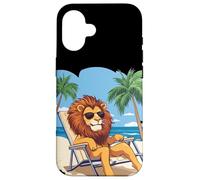 León viviendo su mejor vida en unas vacaciones tropicales Carcasa para iPhone 16