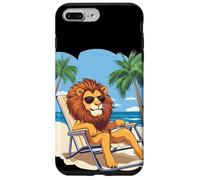 León viviendo su mejor vida en unas vacaciones tropicales Carcasa para iPhone 7 Plus/8 Plus