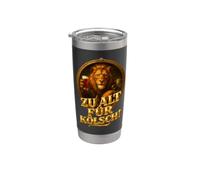 León y cabra con texto en alemán "ZU ALT FÜR KÖLSCH" Vaso térmico de acero inoxidable de doble pared