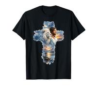 León y Cruz Jesús Inspirador Fe Cristiana Religiosa Camiseta