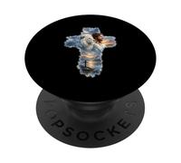 León y Cruz Jesús Inspirador Fe Cristiana Religiosa PopSockets PopGrip Adhesivo
