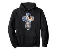 León y Cruz Jesús Inspirador Fe Cristiana Religiosa Sudadera con Capucha