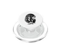 León y Jesús Cruz Oración Fe Cristiana PopSockets PopGrip para MagSafe