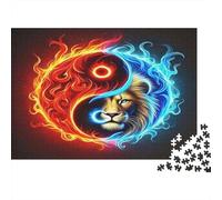 León Yin Yang Arte Puzzle de 1000 Piezas Papel para Adultos Energía Equilibrio Juego de Puzzle 1000 Piezas Relajación Hogar 70x50cm/1000pcs