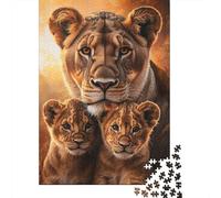 Leona Africana con Cachorros Puzzle para Adultos Puzzle de 1000 Piezas Papel Naturaleza Vida Salvaje Unión Familiar Relajante Decoración Hogar Regalo 38x26cm/1000pcs