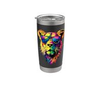 Leona Cachorro de León Mamá Leona Dulce Leonas Salvaje Vaso térmico de acero inoxidable de doble pared