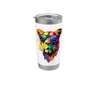 Leona Cachorro de León Mamá Leona Dulce Leonas Salvaje Vaso térmico de acero inoxidable de doble pared