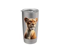Leona Cachorro de León Mamá Leona Dulce Leonas Salvaje Vaso térmico de acero inoxidable de doble pared
