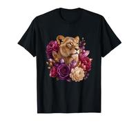 Leona de la Selva mística con Rosas y Cristales Camiseta