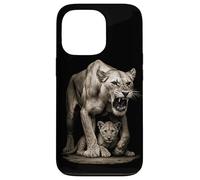 Leona Protege a los pequeños Leones - Amor materno Carcasa para iPhone 13 Pro