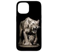 Leona Protege a los pequeños Leones - Amor materno Carcasa para iPhone 15