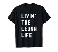 Leona viviendo la Vida de Leona Nombre Divertido Camiseta gráfica económica