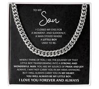 LEONADORA Collar para mi hijo de mamá y papá, increíble collar personalizado para hijo de madre padre, regalos de cumpleaños de graduación inspiradora, regalo de Navidad genial para hombres, Estándar