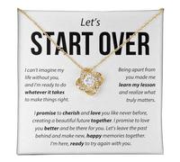 LEONADORA Collares con texto en inglés "Start Over", collar para mujer, regalo para novia, regalo de cumpleaños personalizado para su aniversario, San Valentín, collar para mi esposa de marido