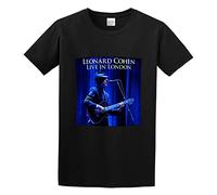 Leonard Cohen Live In London Unisex 100% Cotton Short-Sleeve T-Shirts Black M