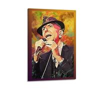 LEONARD COHEN Póster decorativo de lienzo para pared e impresión artística moderna para decoración de dormitorio familiar, 40 x 60 cm