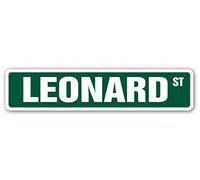 LEONARD - Letrero de calle para interiores y exteriores, 16 x 4 pulgadas