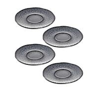 Leonardo 018599 Matera - Juego de 4 platillos de cerámica aptos para lavavajillas, para tazas de espresso, 4 platillos de cerámica, color gris, diámetro de 11 cm