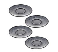 Leonardo 018599 Matera - Juego de 4 platillos de cerámica aptos para lavavajillas, para tazas de espresso, 4 platillos de cerámica, color gris, diámetro de 11 cm