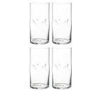 Leonardo 077382 Vesuvio - Juego de vasos de cristal de alta calidad en forma orgánica, 330 ml, hecho a mano, apto para lavavajillas, 4 vasos de agua transparentes