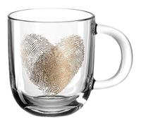 Leonardo 400ml Cristal Té/Café Taza W/ Huellas Corazón Diseño - Vajilla Regalo