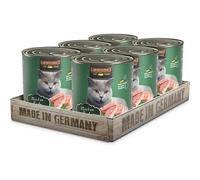 Leonardo Alimento húmedo [6x800g Rico en Pato] Alimento húmedo sin Cereales para Gatos | Alimento húmedo Completo en Lata