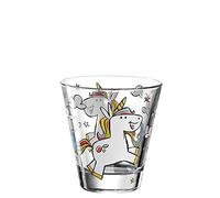 Leonardo Bambini 017902 - Vaso de cristal para niños con diseño de animales, apto para lavavajillas, 1 unidad, 215 ml