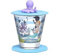 LEONARDO Bambini Avventura - Vaso infantil con tapa y posavasos, diseño de cristal de, tamaño S, capacidad 215 ml, apto para lavavajillas, juego de 3 piezas con diseño de mar