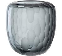 Leonardo Bellagio 036450 - Jarrón de Cristal Estructura Exterior, Hecho a Mano, Altura 19 cm, diámetro 16,5 cm, Color Antracita
