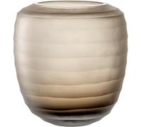 Leonardo Bellagio 036451 - Jarrón de Cristal Relieve Exterior (Hecho a Mano, Altura 19 cm, diámetro 16,5 cm), Color Beige