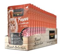 Leonardo Bolsas [16x85g Faisán + Arándano agrio] | Alimento húmedo sin Cereales para Gatos | Alimento Completo en prácticas raciones Individuales