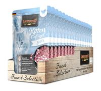 LEONARDO Bolsas [16x85g Kitten Puro en Ave] | Alimento húmedo sin Cereales para Gatos |Alimento Completo en prácticas raciones Individuales