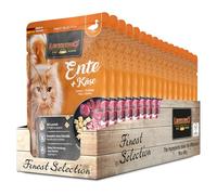 Leonardo Bolsas [16x85g Pato + Queso] | Alimento húmedo sin Cereales para Gatos | Alimento Completo en prácticas raciones Individuales