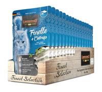 Leonardo Bolsas [16x85g Trucha + Menta de Gato] | Alimento húmedo sin Cereales para Gatos | Alimento Completo en prácticas raciones Individuales