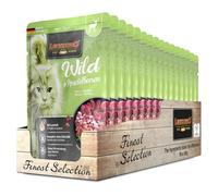 Leonardo Bolsas [16x85g Venado + Arándanos] Alimento húmedo sin Cereales para Gatos | Alimento Completo en prácticas raciones Individuales