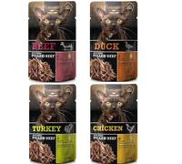 Leonardo Bolsas | Pulled Sobres Mezclas | Varios Sabores | 16x70Gr | (16x70Gr, 4X Beef 4X Pato 4X Pavo 4X Pollo)