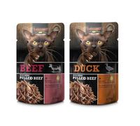 Leonardo Bolsas | Pulled Sobres Mezclas | Varios Sabores | 16x70Gr | (16x70Gr, 8X Beef 8X Pato)