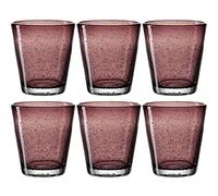 Leonardo Burano 034761 Viola - Juego de vasos pequeños (6 unidades, 330 ml, hecho a mano, cristal de espuma), color violeta