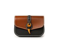 LEONARDO CARBONE Adalar - Riñonera unisex con cierre de madera, trabillas para cinturón, carnaval, Halloween, cosplay, LARP, riñonera, bolsa de piel