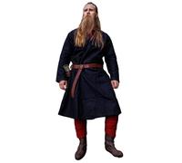 Leonardo Carbone® Balder - Falda clásica con solapa para hombre | silueta elegante | perfecta para LARP | ropa medieval | disfraz vikingo | capa | falda de arma | estola | lana, Negro , 3XL