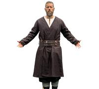 Leonardo Carbone® Balder - Falda clásica con solapa para hombre | silueta elegante | perfecta para LARP | ropa medieval | disfraz vikingo | capa | falda de arma | estola | lana, marrón, XXL