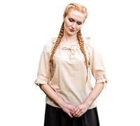 Leonardo Carbone® Blusa de mujer Vera | hombros descubiertos | cordones | carnaval, Halloween, cosplay, larp, blusa medieval, túnica, disfraz, festival, eventos, 100% algodón, Cáñamo, XL