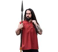 Leonardo Carbone® Camisa medieval sin mangas Louis - Ropa medieval, camisa medieval para hombre, ropa LARP, traje de festival para hombre, disfraz, camisas casuales, rojo, XXL