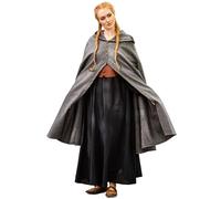 Leonardo Carbone Capa medieval Heidi - Ropa para mujer, capa, disfraz de hobbit, ropa LARP, vikingo, cosplay, Halloween, carnaval, gris