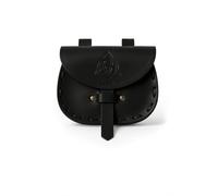 LEONARDO CARBONE Erin - Bolso unisex para cinturón de piel, diseño celta, trabillas prácticas, carnaval, Halloween, cosplay, LARP, riñonera, bolsa, 100% piel, Negro , talla única, Riñonera