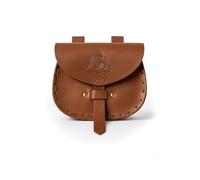 LEONARDO CARBONE Erin - Bolso unisex para cinturón de piel, diseño celta, trabillas prácticas, carnaval, Halloween, cosplay, LARP, riñonera, bolsa, 100% piel, marrón, talla única, Riñonera