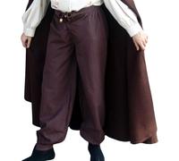 Leonardo Carbone® Gerold - Pantalones medievales para hombre, ropa medieval, pantalones vikingos, disfraz para hombre, disfraz de festival, LARP, cosplay, pantalones de ocio, 100% algodón, marrón